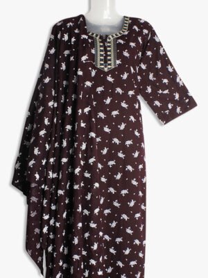 Cotton Nighty with Shawl/Dupatta - Women's place