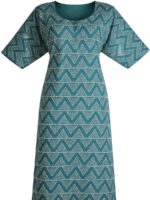 WN-TARA-47-GR-XXL-01-b. Women's Pure Cotton Zipper Nighty, Green