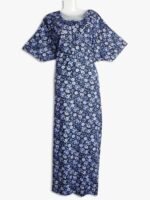 Cotton Plus Size Nighty with Zipper & Side Pocket - Women's place