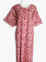 Cotton Plus Size Nighty with Zipper & Side Pocket - Women's Place