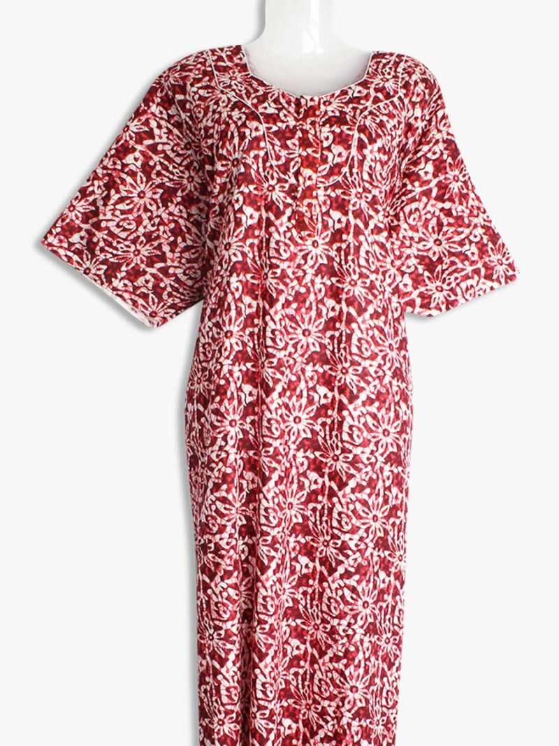 Cotton Plus Size Nighty with Zipper & Side Pocket - Women's Place