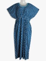 WN-YOGA-45-BL-XXL-03-F Navy Blue Cotton Kaftan Nighty – Women's Place