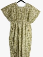 WN-YOGA-45-OG-XXL-06-B Olive Green Cotton Kaftan Nighty – Women's Place