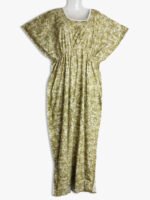 WN-YOGA-45-OG-XXL-06-F Olive Green Cotton Kaftan Nighty – Women's Place