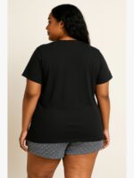 WTS-SRI AMMAN-01-BK-5XL-05-B women plus-size cotton t-shirt - women's place