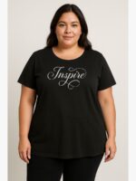 WTS-SRI AMMAN-01-BK-5XL-05-F women plus-size cotton t-shirt - women's place
