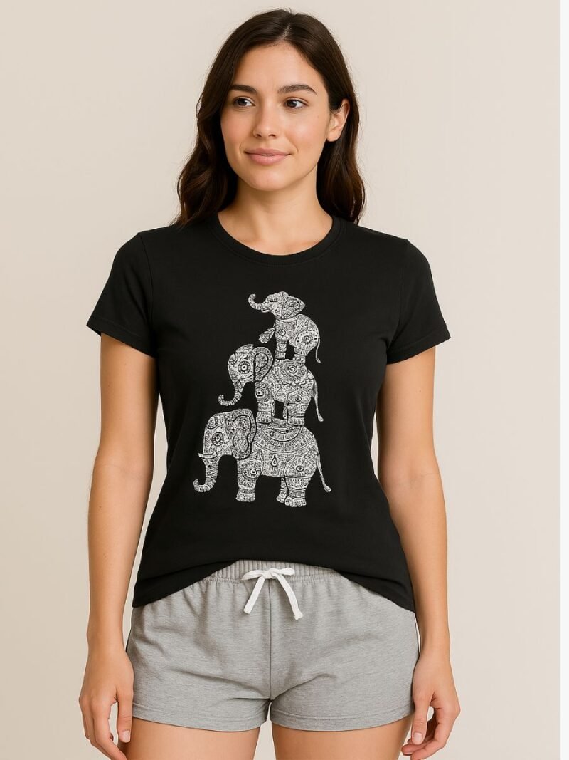 WTS-smiley-01-BK-m-02-F women cotton t-shirt - women's place