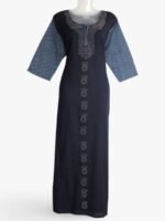 WN-FANCY-50-NB-XXL-03-F Navy Blue Printed Cotton Nighty for Women