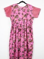 WN-SADIQ-57-PK-XXL-04-B Women’s Cotton Feeding Frock Nighty, Side Zip, Peach