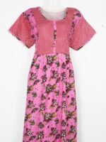 WN-SADIQ-57-PK-XXL-04-F-crop Women’s Cotton Feeding Frock Nighty, Side Zip, Pink