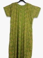 WN-SADIQ-58-OG-XXL-03-B Women’s Cotton Zipper Nighty, Piping, Olive Green