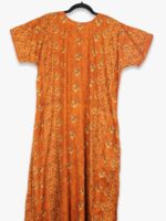 WN-SADIQ-58-TG-XXL-04-B Women’s Cotton Zipper Nighty, Piping, Tangerine