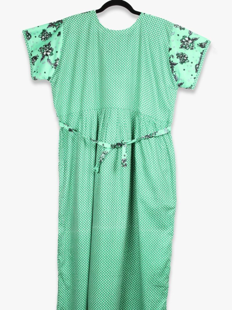 Women’s Cotton Feeding Frock Nighty, Side Zip, Lime Green