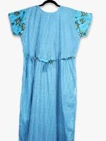 WN-SADIQ-59-SB-XXL-05-B Women’s Cotton Feeding Frock Nighty, Side Zip, Sky blue