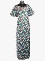 WN-SADIQ-60-FG-3XL-10-F Women’s Cotton Nighty, Piping, Forest green