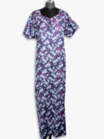 WN-SADIQ-60-NB-3XL-05-F Women's Cotton Nighty, Piping, Navy Blue