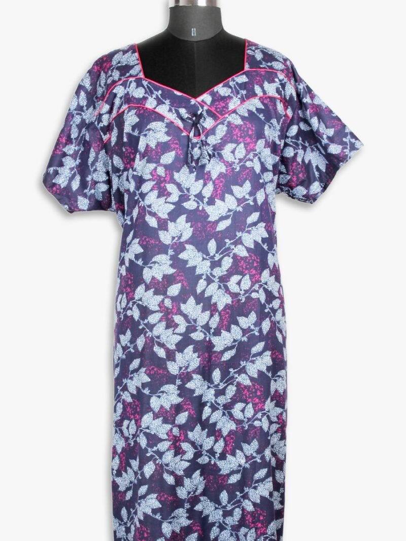 WN-SADIQ-60-NB-3XL-05-F-crop Women's Cotton Nighty, Piping, Navy Blue