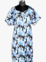 WN-SADIQ-60-SB-3XL-03-F-crop Women's Cotton Nighty, Piping, Sky Blue