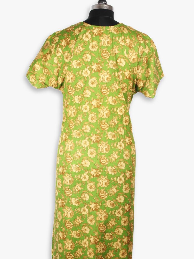 Women's Cotton Zipper Nighty, Olive Green