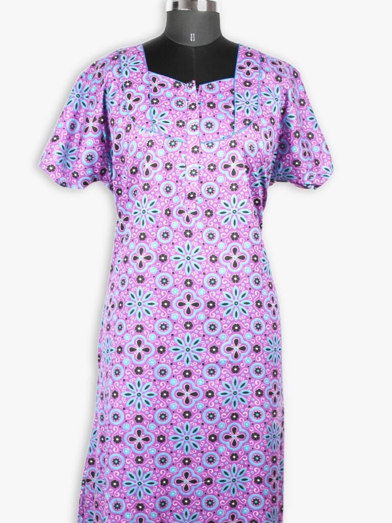 WN-SADIQ-61-SG-XXL-05-F-crop Women’s Cotton Zipper Nighty, Seafoam Green