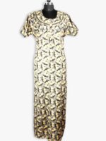 WN-SADIQ-62-BG-XXL-08-F Women's Cotton Zipper Nighty, Prill Style ,Beige