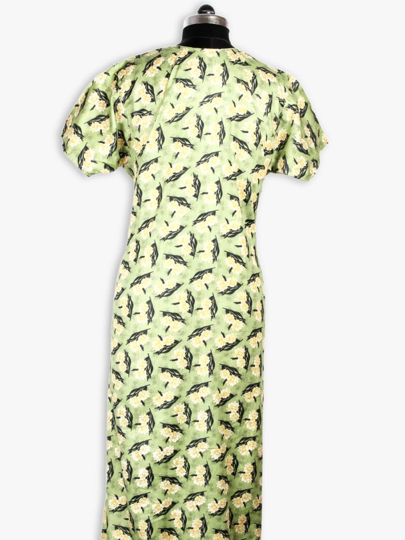 Women's Cotton Zipper Nighty, Prill Style ,Mint Green