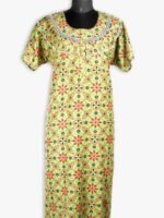 WN-SADIQ-62-OG-XXL--3-F-crop Women's Cotton Zipper Nighty, Prill Style ,Olive Green