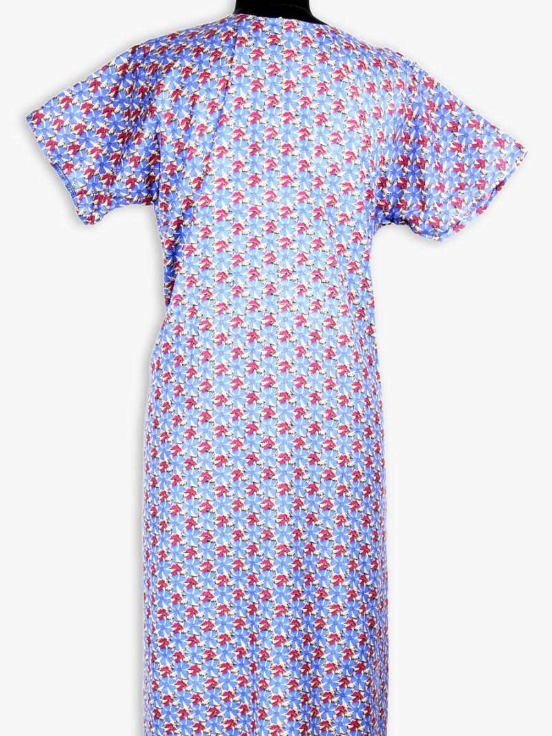 Women's Cotton Zipper Nighty, Prill Style ,Royal Blue