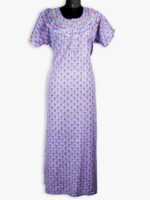 WN-SADIQ-62-RB-XXL-04-F Women's Cotton Zipper Nighty, Prill Style ,Royal Blue