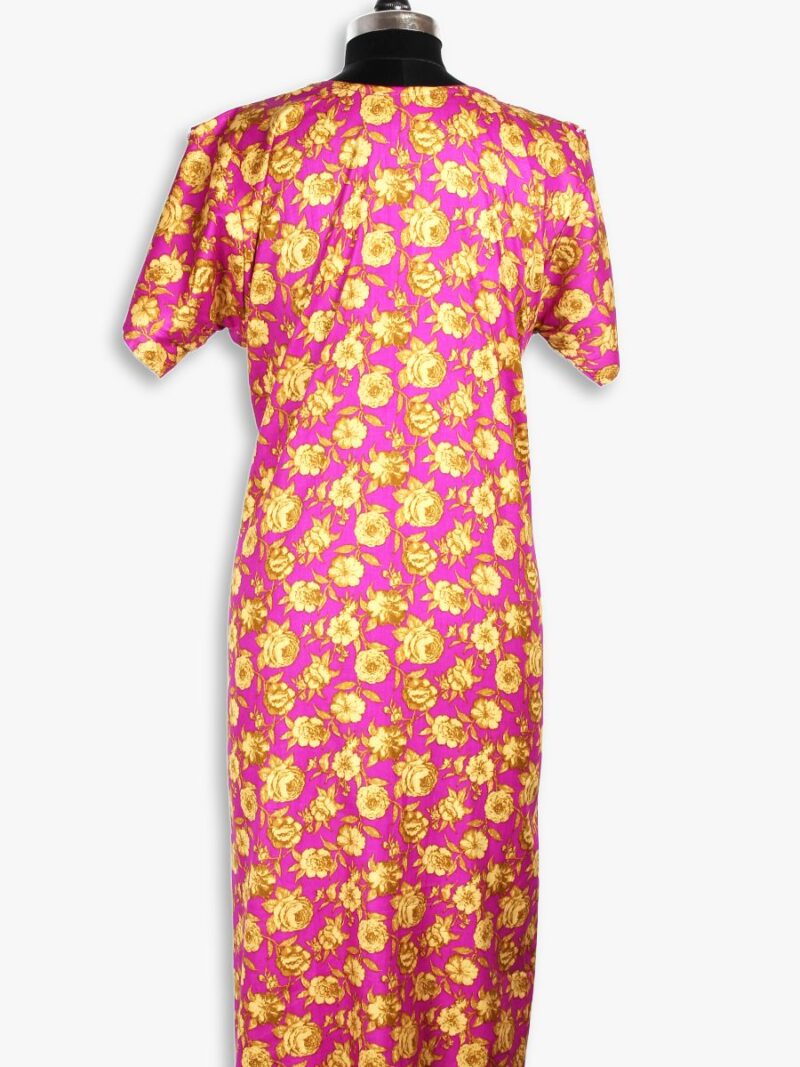 Women's Cotton Zipper Nighty, Prill Style ,Shocking Pink
