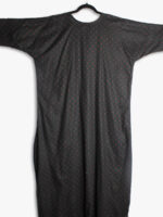 Black Cotton Zipper Nighty for Women