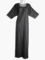 Black Cotton Zipper Nighty for Women