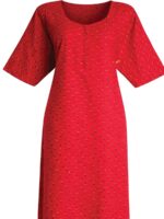 WN-TARA-39-MR-3XL-01-b. Maroon Cotton Nighty for Women