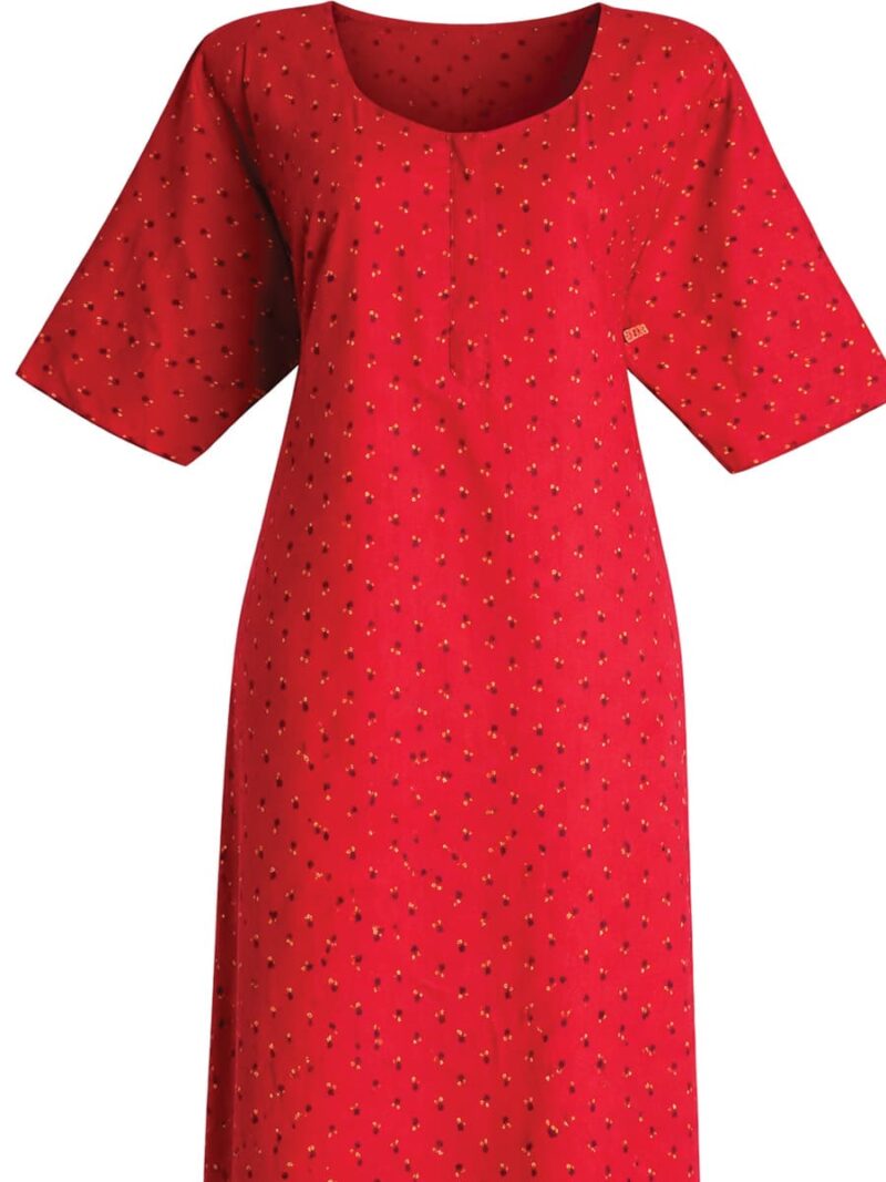 Maroon Cotton Nighty for Women