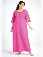 Pink Cotton Nighty for Women