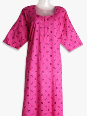 Pink Cotton Nighty for Women