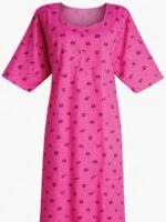 Pink Cotton Nighty for Women