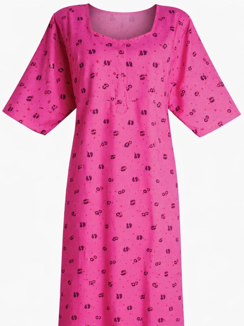 Pink Cotton Nighty for Women