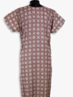 Women's Cotton Ajrakh Model Zipper Nighty ,Red