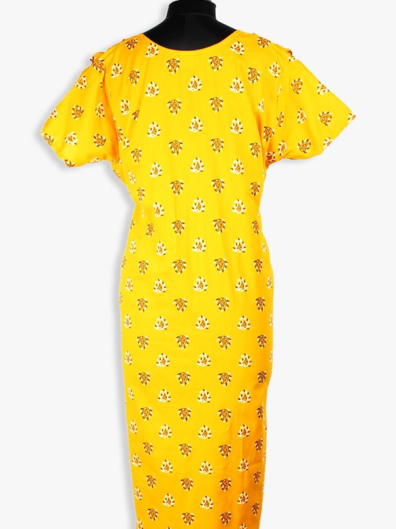 Women's Cotton Zipper Nighty, Frill Style, Orange
