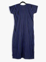 WN-VENIS-84-BL-L-05-B Blue Cotton Nighty with Floral Embroidery