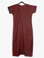 Red Cotton Nighty with Floral Embroidery