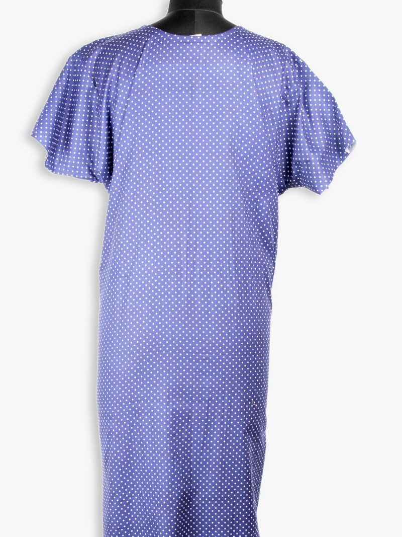 Women's Cotton Zipper Nighty, Frill Style, Navy Blue