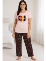 Women’s Cotton Night Suit Pajama Set, Printed