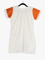 WNS-YOGA-872-OR-XL-04-T-B Women Cotton Night Suit, Dotted Print, Orange