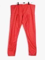 Women Cotton Night Suit, Dotted Print, Red