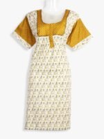 Women Cotton Night Suit, Dotted Print, Amber