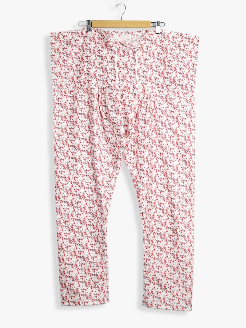 Women Cotton Night Suit, Dotted Print, Red