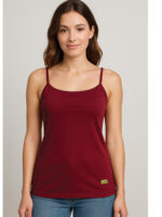 WSL-REVOS-01-MR-L-09-F Women's Cotton Camisole Top, Maroon