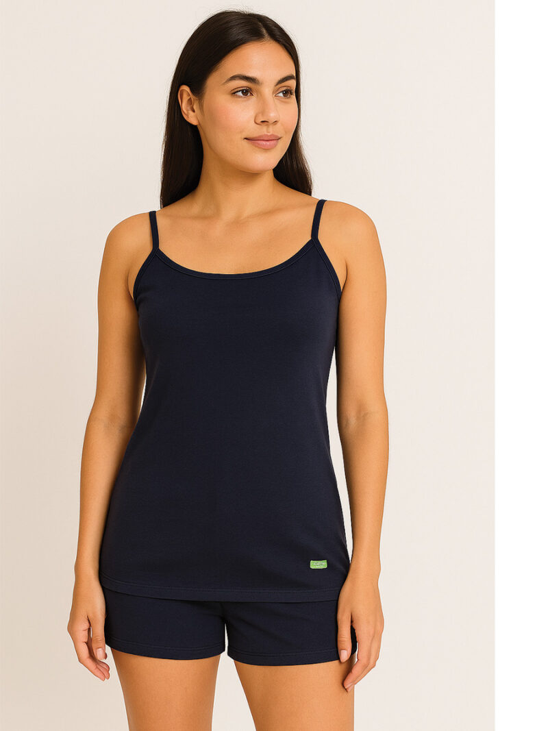Women's Cotton Camisole Top, Navy Blue